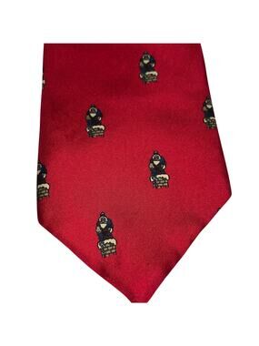 Paul Malone Designer Silk Tie Vintage Toy Soldier Pattern Red Luxury